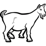 Goat with freckles black and white illustration