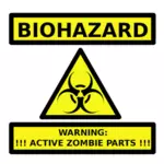 Parti di zombie immagine vettoriale etichetta di AVVERTENZA