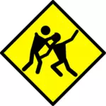 Vector illustration of zombie traffic road sign