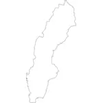 Suedia hartă Contur vectorial imagine