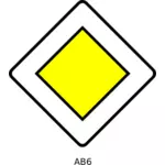 Road with priority traffic information sign vector illustration