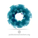 Vetor de forma circular transparente azul
