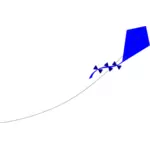 Layang-layang biru vektor klip seni
