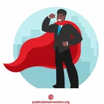 African American businessman superhero