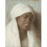 African woman painting