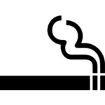 Vector Illustrasjon av sigarett med en røyk sti