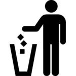 AIGA proper litter disposal sign vector image