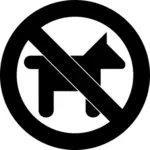 Keine Hunde Runde Schwarz Sign-Vektorgrafik