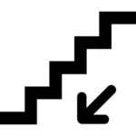 AIGA 楼梯 '下' 标志矢量图像