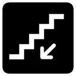 Merdivenleri '' aşağı '' işareti vektör görüntü