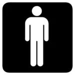 Męska toaleta kwadratowy znak wektor wyobrażenie o osobie