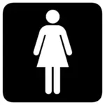 Женщин в туалет квадратный знак векторное изображение