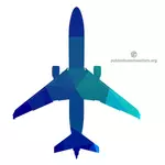 Färgade silhuett av ett flygplan