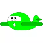Zielony kreskówka samolotem