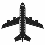 Passenger airplane vector silhouette