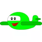 Happy green airplane vector graphics