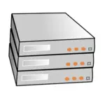 Stacked servers vector illustration