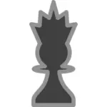 Vector de desen de şah negru figura reginei