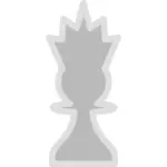 Vector drawing of light chess figure queen