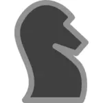 Vector clip art of dark chess figure knight