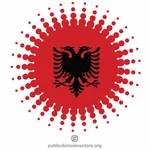 Albanian flag halftone design