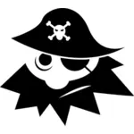 Vector clip art of abstract pirate head