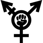 Vector clip art of symbol for the united fight of all genders