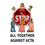 איור וקטורי של ACTA לעצור