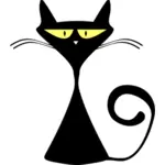 Ilustración de vector de silueta de gato callejero