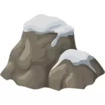 Lumen peittämät kalliot