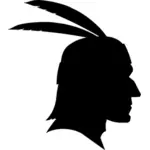 Perfil de nativos americanos silueta vector de la imagen