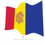 Vecteur ondulé drapeau Andorran