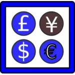 Mata uang asing vektor icon
