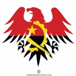 Heraldisk örn med flagga av Angola
