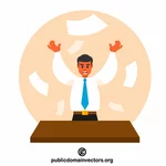 Angry businessman in stress