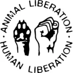 סימן השחרור/אנושי לשחרור בעלי חיים וקטור ציור
