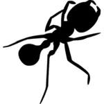 Ant with long legs silhouette vector graphics