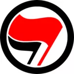 Clipart vetorial de sinal de ação antifascista rodada