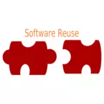 Software hergebruik logo-vector image