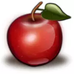 Vektorgrafikk utklipp av flekkete skinnende rød eple