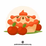 Gráficos vectoriales de tarta de manzana
