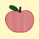 Seni klip vektor bergaris-garis simetris Apple