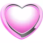 Vector afbeelding van roze en grijs hart vorm