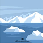 Arctic landscape vector clip art