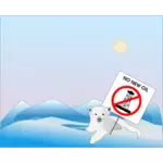 Polar bear with '' no new oil'' sign vector image