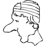 Bandaged head vector image