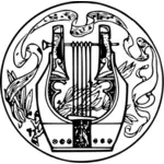 Black string instrument emblem vector graphics