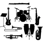 Silhouette de divers instruments