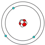 ボーアの原子模型でリチウム原子のベクトル画像
