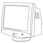 Line art vector image of CRT monitor